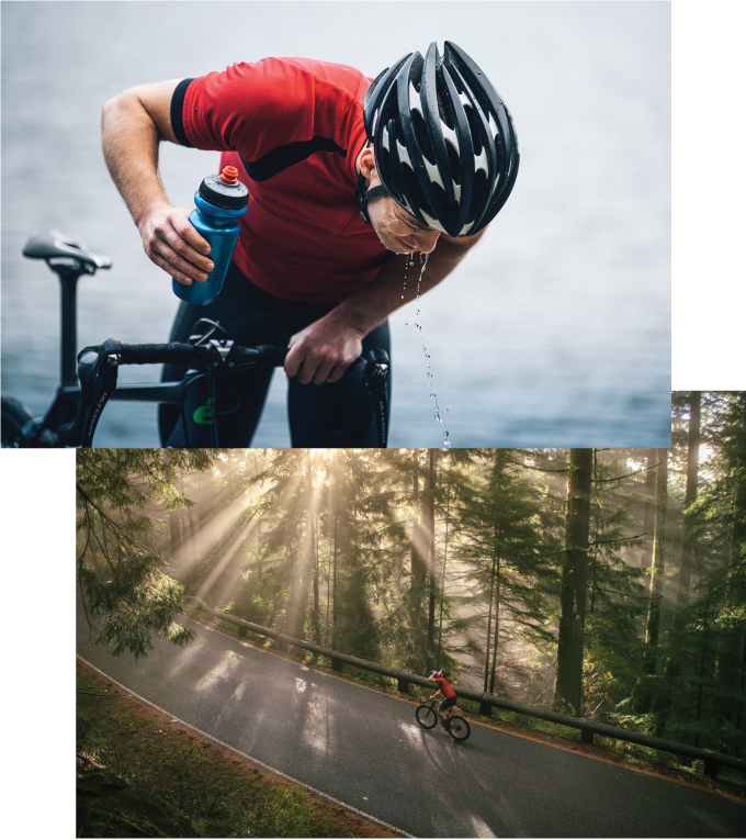 Man riding mountain bicycle